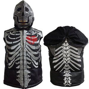 🔥KILLER DESIGN🔥Skeleton Bones Jenuine Leather Puffer Vest🔥